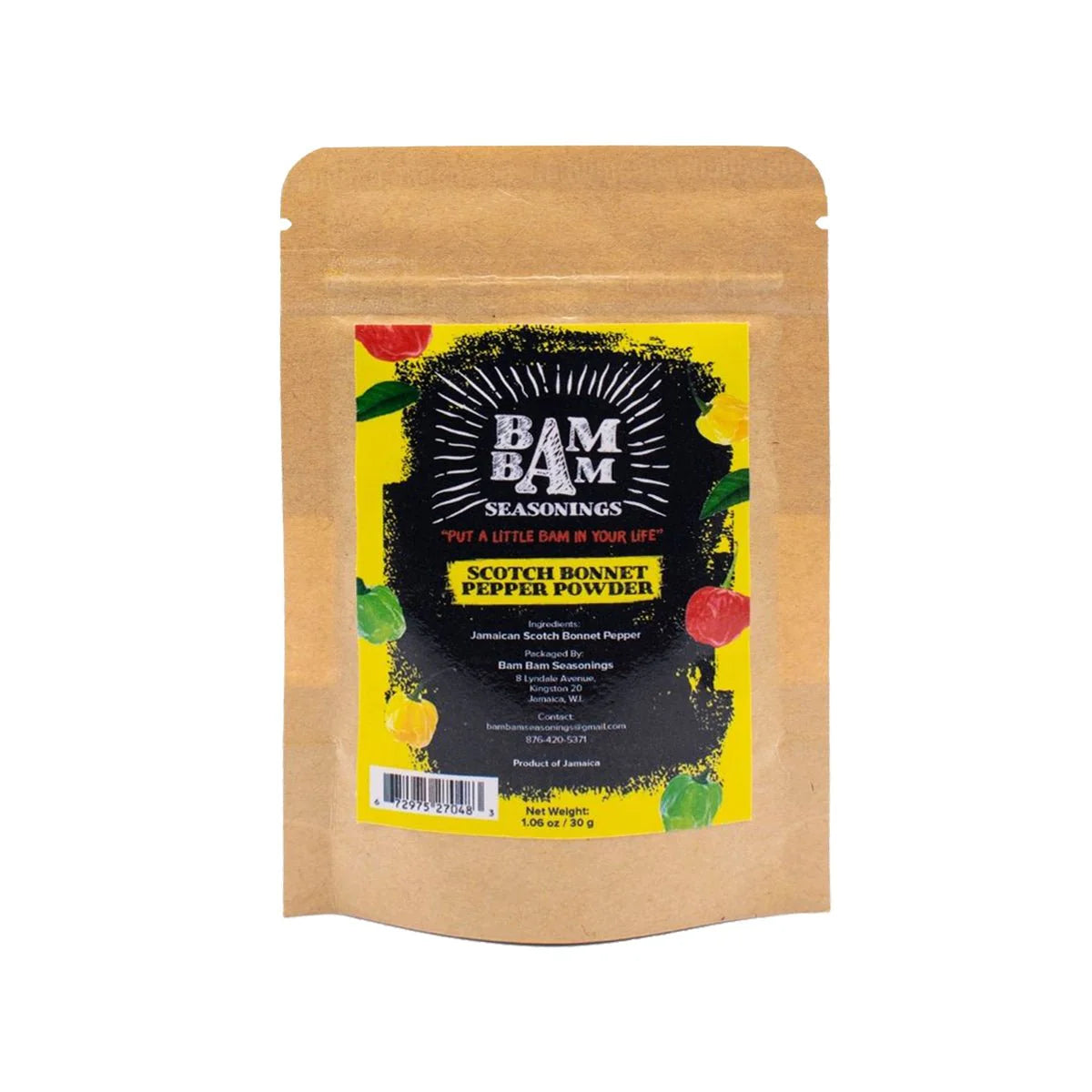 Bam Bam Seasonings Natural Scotch Bonnet Pepper Powder, 2.5oz